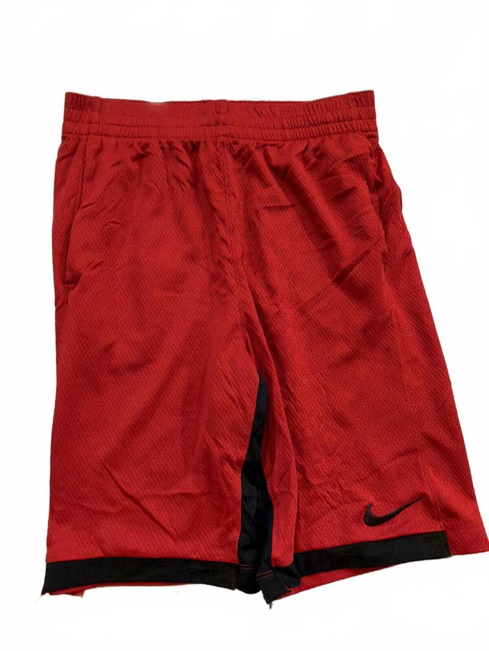 Nike Boys Red Black Dri-FIT Basketball Athletic Shorts XL
